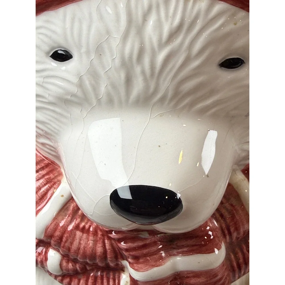 Asia Master Group‎ Vintage Polar Bear Cookie Jar Winter Scarf Goggles Ice Skates